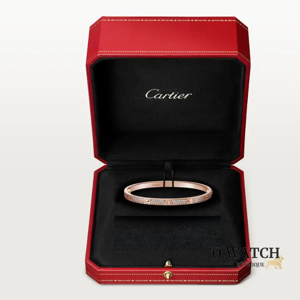 BRACELET CARTIER LOVE PETIT MODÉLE CLASSIQUE PAVÉ ROSE GOLD Bracelet Cartier