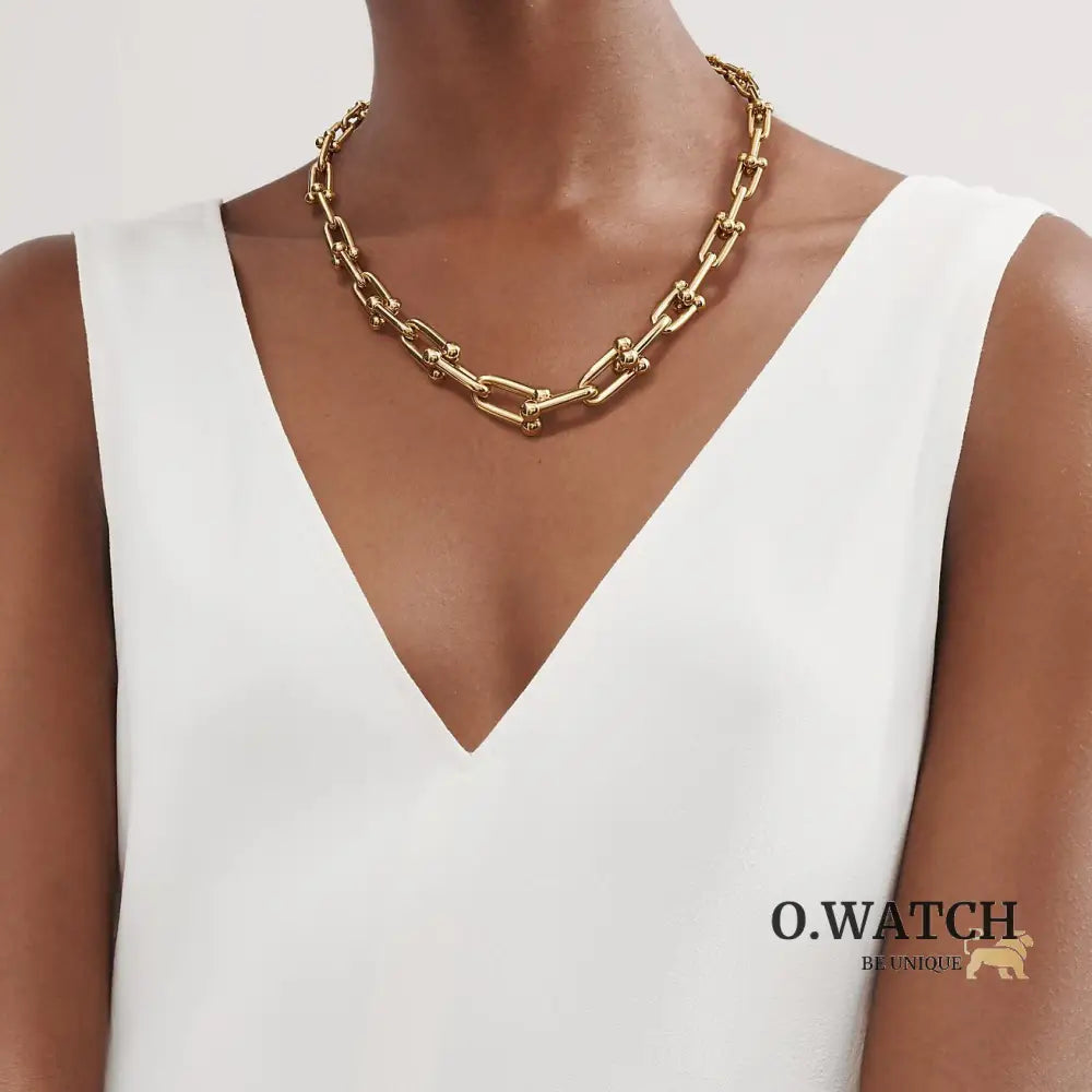 COLLIER TIFFANY & CO GRADUATED LINK NECKLACE GOLD bague