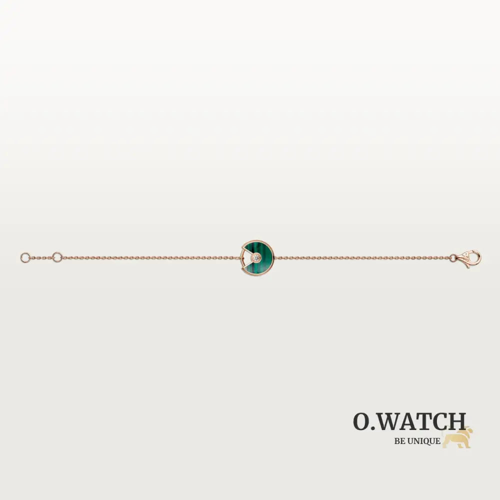 GOURMETTE CARTIER AMULETTE VERT MALACHITE ROSE GOLD