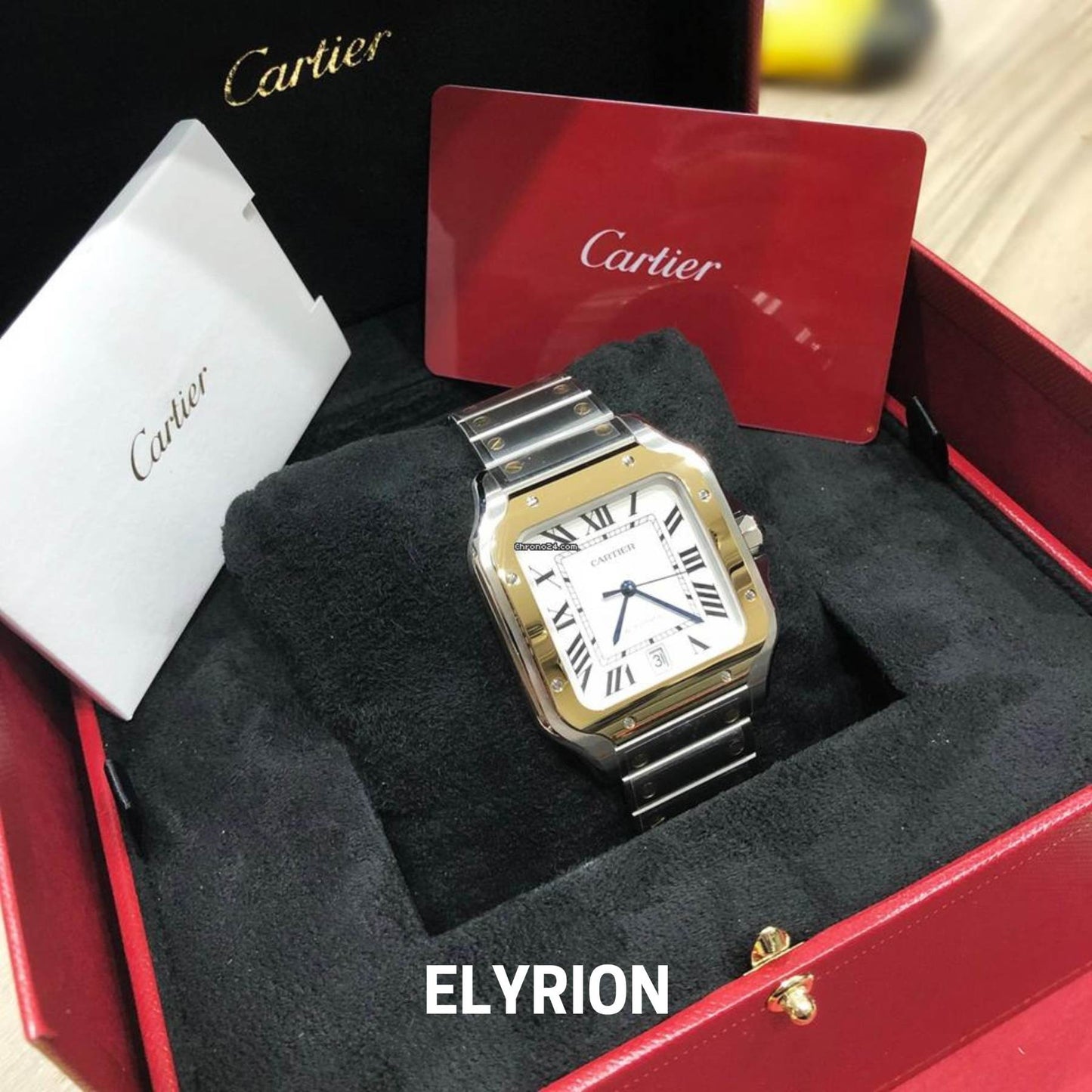 Montre Homme - Cart Santos Acier & Or