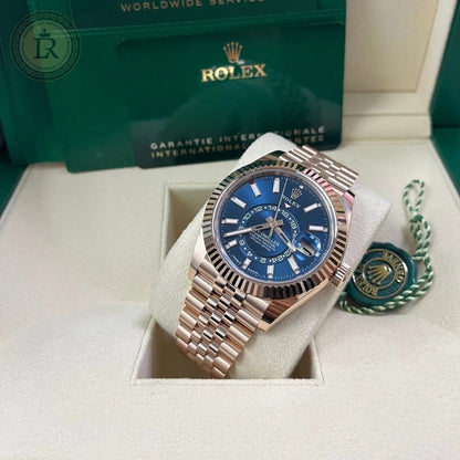 Rolex Sky-Dweller Rose Gold Jubilee Bracelet, Cadran Bleu