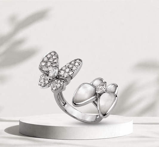 BAGUE VAN CLEEF & ARPELS PAPILLON ARGENT