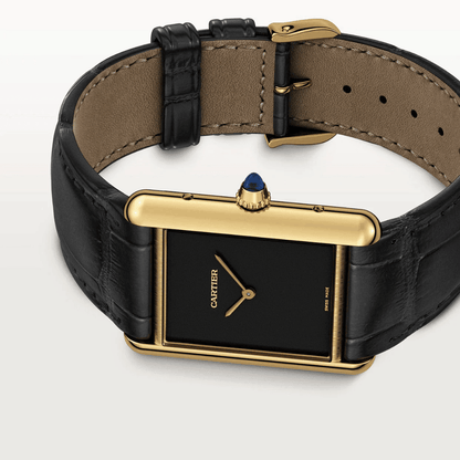 Montre Femme - Tank Louis Noir & Gold