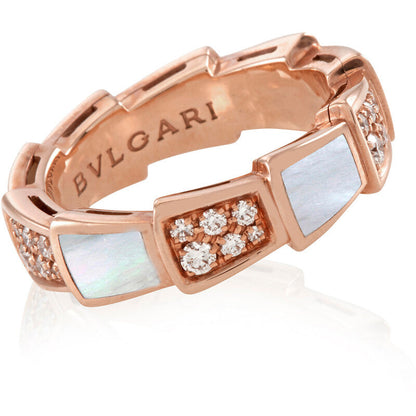 BAGUE SERPENTI Viper Or rose Blanc