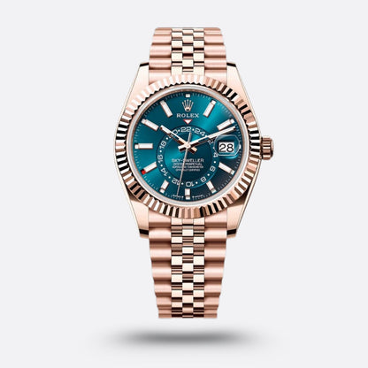 Rolex Sky-Dweller Rose Gold Jubilee Bracelet, Cadran Bleu