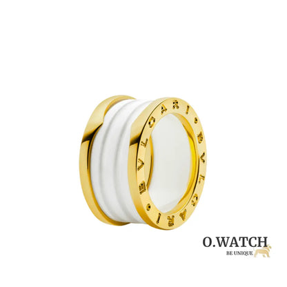 BAGUE BVLGARI B.ZERO1 CERAMIC BLANC GOLD bague