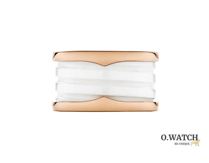 BAGUE BVLGARI B.ZERO1 CERAMIC BLANC ROSE GOLD bague