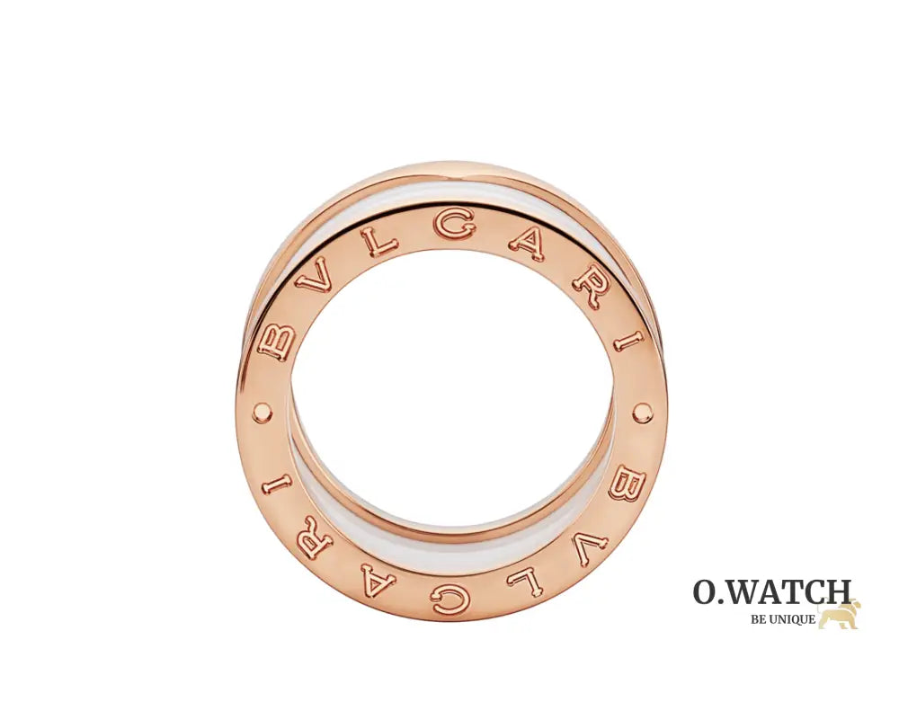 BAGUE BVLGARI B.ZERO1 CERAMIC BLANC ROSE GOLD bague