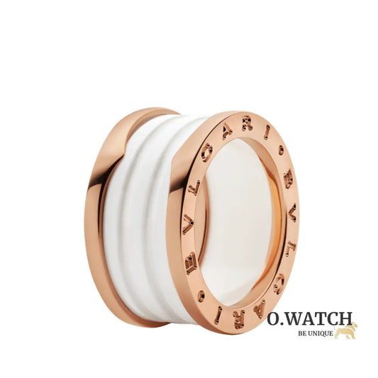 BAGUE BVLGARI B.ZERO1 CERAMIC BLANC ROSE GOLD bague