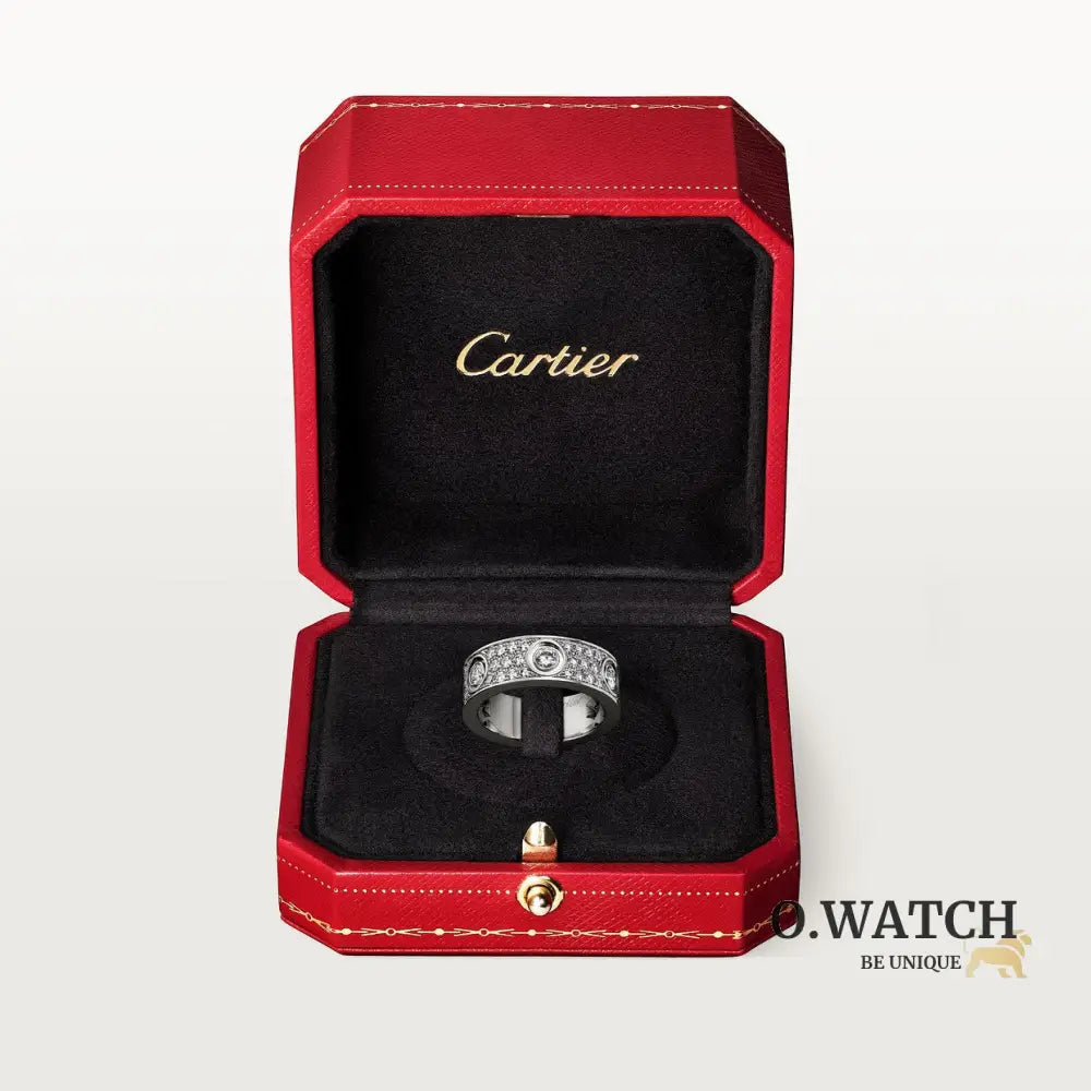 BAGUE CARTIER LOVE MODÈLE CLASSIQUE PAVÉE 6 DIAMANTS WHITE GOLD bague