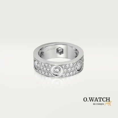 BAGUE CARTIER LOVE MODÈLE CLASSIQUE PAVÉE 6 DIAMANTS WHITE GOLD bague