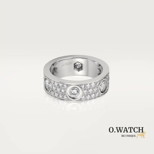 BAGUE CARTIER LOVE MODÈLE CLASSIQUE PAVÉE 6 DIAMANTS WHITE GOLD bague