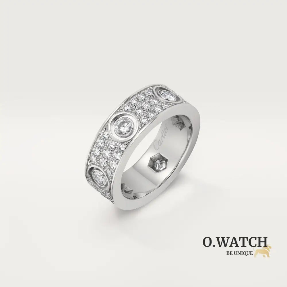 BAGUE CARTIER LOVE MODÈLE CLASSIQUE PAVÉE 6 DIAMANTS WHITE GOLD bague