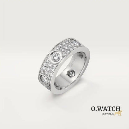 BAGUE CARTIER LOVE MODÈLE CLASSIQUE PAVÉE 6 DIAMANTS WHITE GOLD bague