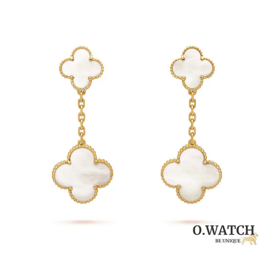 Boucle Van Cleef Vintage Alhambra 2 Motifs Nacre