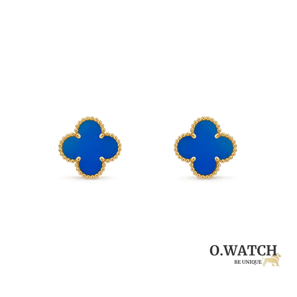 Boucle Van Cleef Vintage Alhambra Bleu Ciel