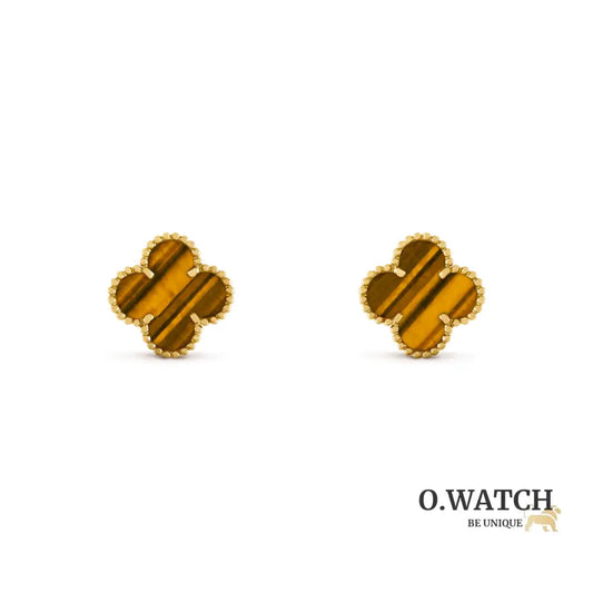 Boucle Van Cleef Vintage Alhambra Tiger Eye