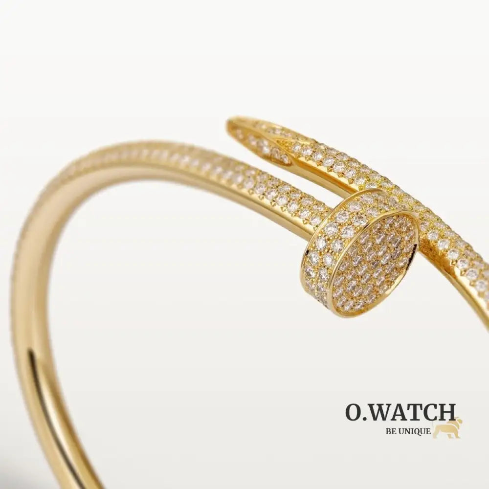 BRACELET CARTIER JUSTE UN CLOU MODÉLE CLASSIQUE SEMI PAVÉ GOLD Bracelet Cartier