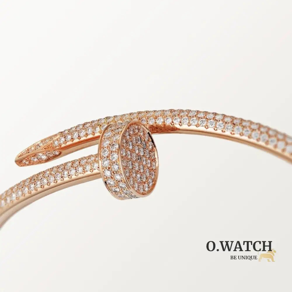 BRACELET CARTIER JUSTE UN CLOU MODÉLE CLASSIQUE SEMI PAVÉ ROSE GOLD Bracelet Cartier