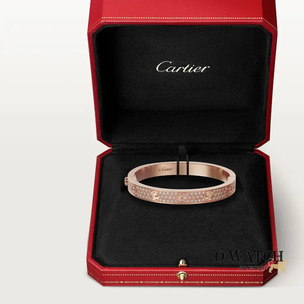 BRACELET CARTIER LOVE MODÉLE CLASSIQUE PAVÉ ROSE GOLD Bracelet Cartier
