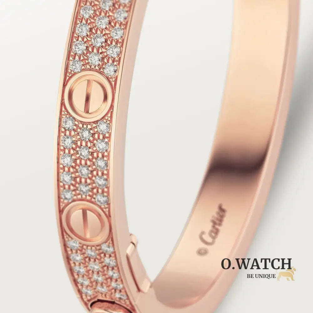 BRACELET CARTIER LOVE MODÉLE CLASSIQUE PAVÉ ROSE GOLD Bracelet Cartier