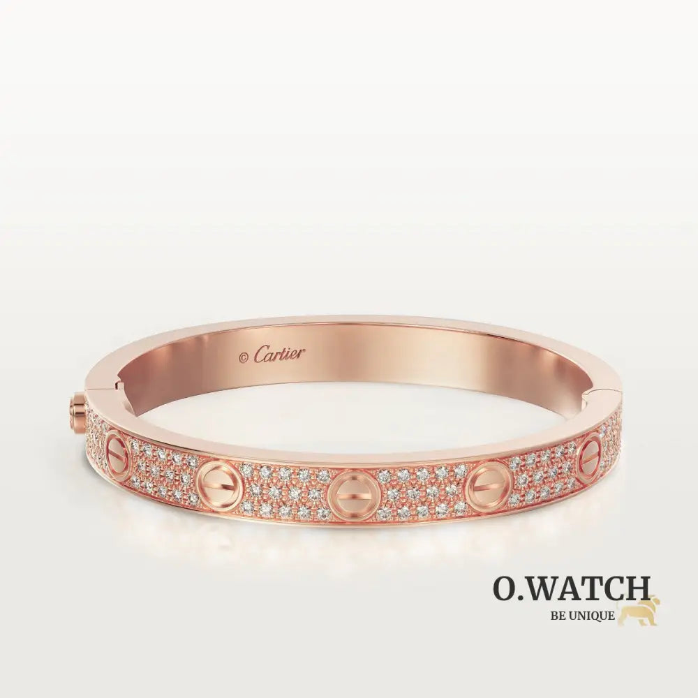 BRACELET CARTIER LOVE MODÉLE CLASSIQUE PAVÉ ROSE GOLD Bracelet Cartier