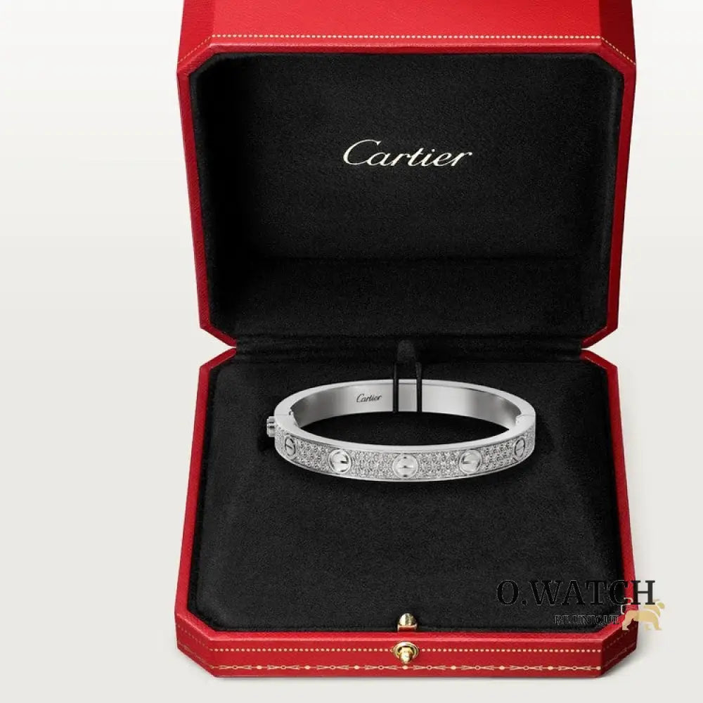 BRACELET CARTIER LOVE MODÉLE CLASSIQUE PAVÉ WHITE GOLD Bracelet Cartier