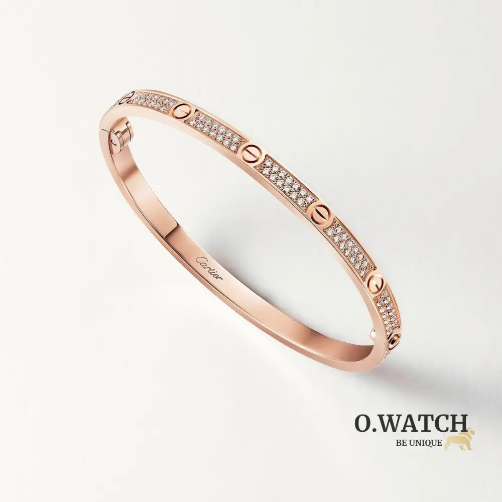BRACELET CARTIER LOVE PETIT MODÉLE CLASSIQUE PAVÉ ROSE GOLD Bracelet Cartier