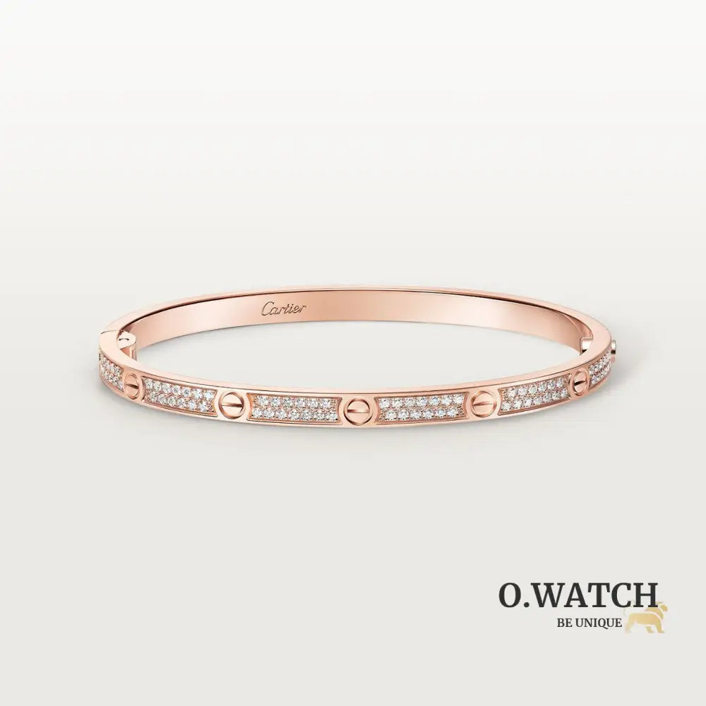 BRACELET CARTIER LOVE PETIT MODÉLE CLASSIQUE PAVÉ ROSE GOLD Bracelet Cartier