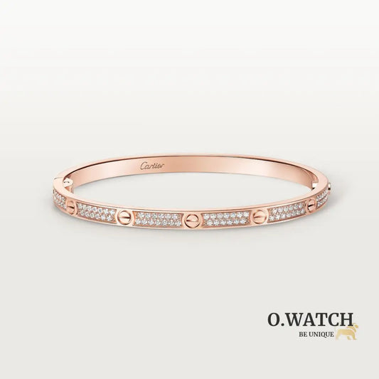 BRACELET CARTIER LOVE PETIT MODÉLE CLASSIQUE PAVÉ ROSE GOLD Bracelet Cartier