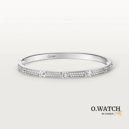 BRACELET CARTIER LOVE PETIT MODÉLE CLASSIQUE PAVÉ WHITE GOLD Bracelet Cartier