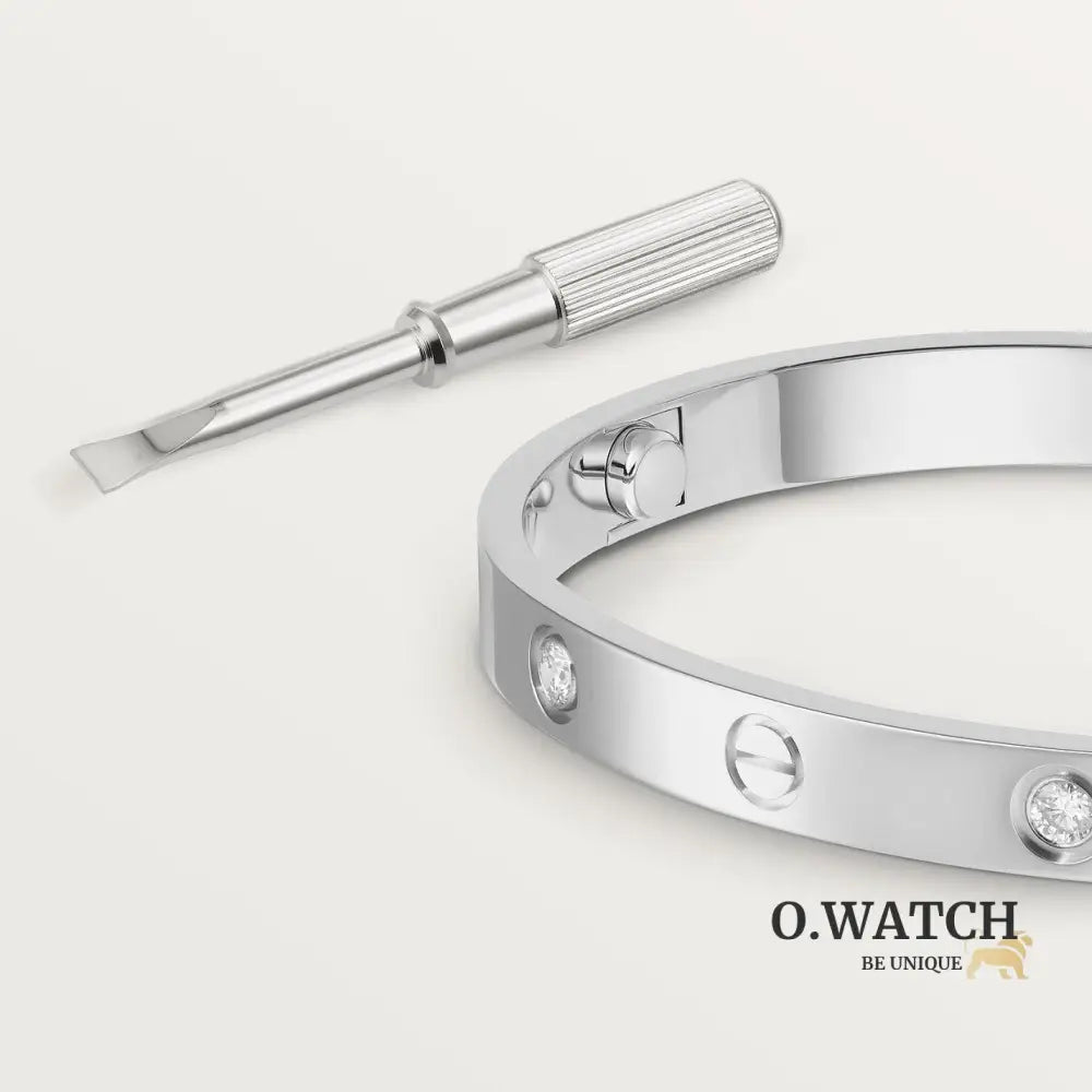 BRACELET CARTIER LOVE WHITE GOLD 4 DIAMONDS Bracelet Cartier