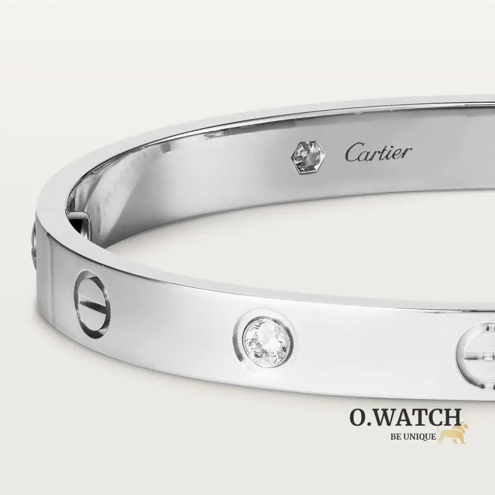 BRACELET CARTIER LOVE WHITE GOLD 4 DIAMONDS Bracelet Cartier
