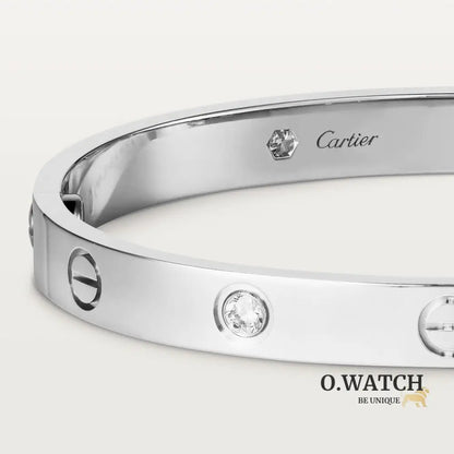 BRACELET CARTIER LOVE WHITE GOLD 4 DIAMONDS Bracelet Cartier
