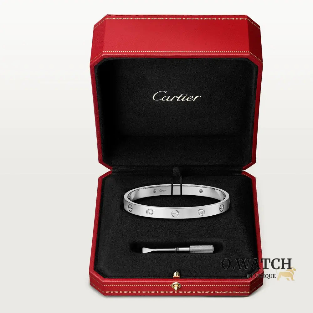 BRACELET CARTIER LOVE WHITE GOLD 4 DIAMONDS Bracelet Cartier
