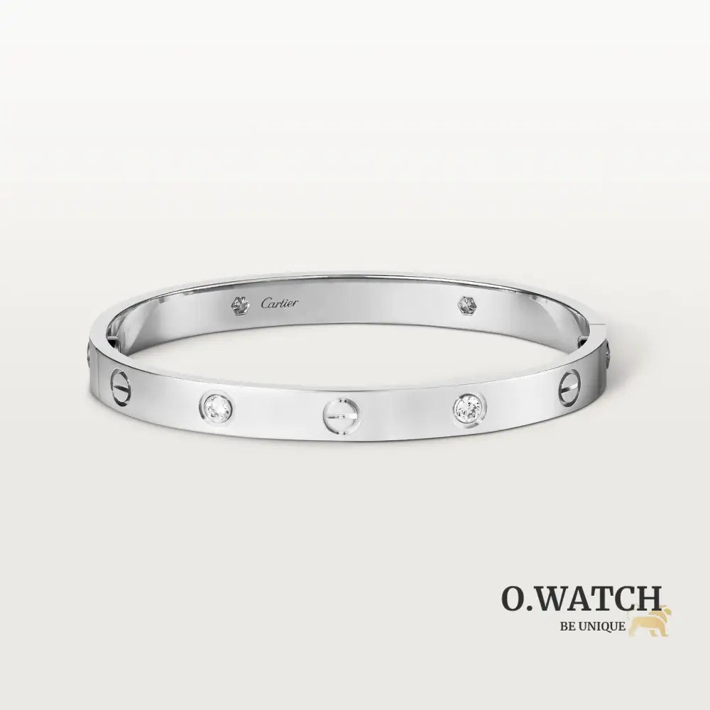 BRACELET CARTIER LOVE WHITE GOLD 4 DIAMONDS Bracelet Cartier