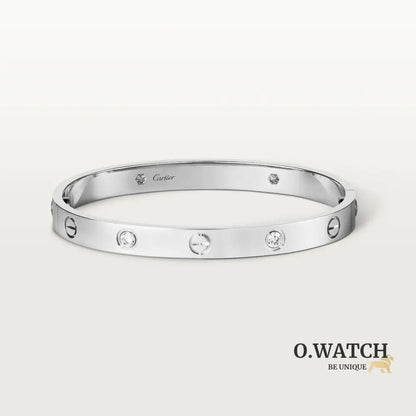 BRACELET CARTIER LOVE WHITE GOLD 4 DIAMONDS Bracelet Cartier