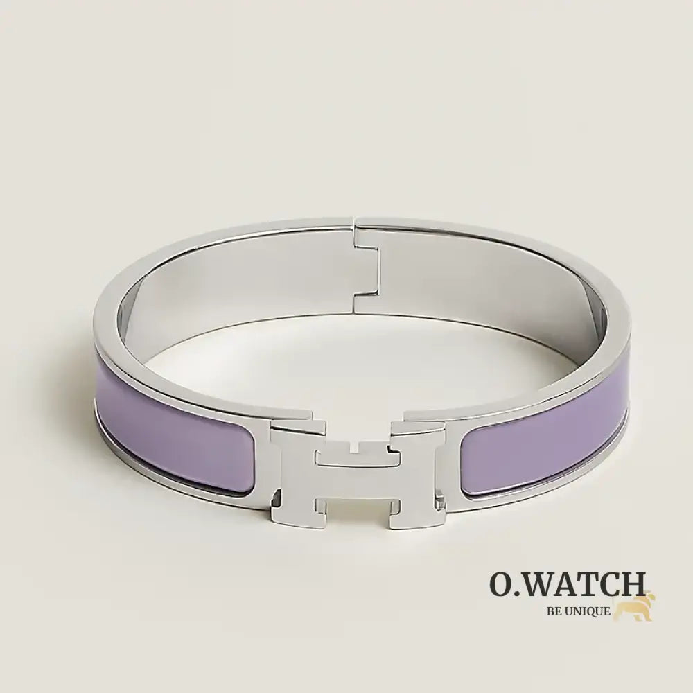 BRACELET HERMES CLIC H LILAS ARGENTÉ