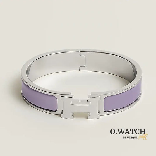 BRACELET HERMES CLIC H LILAS ARGENTÉ