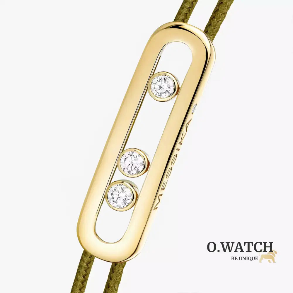 BRACELET MESSIKA CORDE VERT KAKI GOLD Bracelet Messika