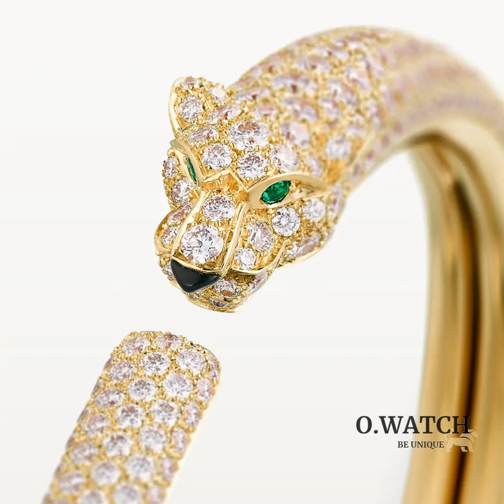 BRACELET PANTHERE PETIT MODELE SEMI PAVE GOLD Bracelet Cartier