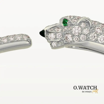 BRACELET PANTHERE PETIT MODELE SEMI PAVE WHITE GOLD Bracelet Cartier