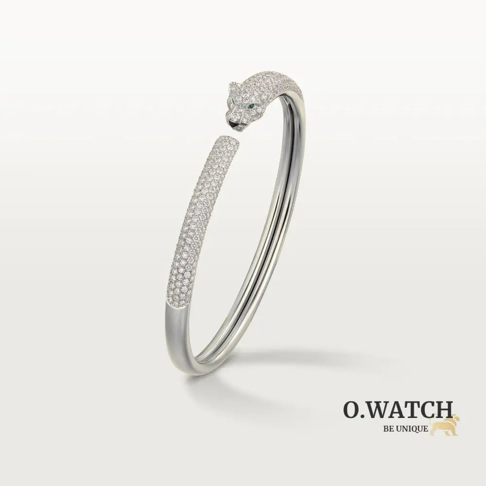 BRACELET PANTHERE PETIT MODELE SEMI PAVE WHITE GOLD Bracelet Cartier