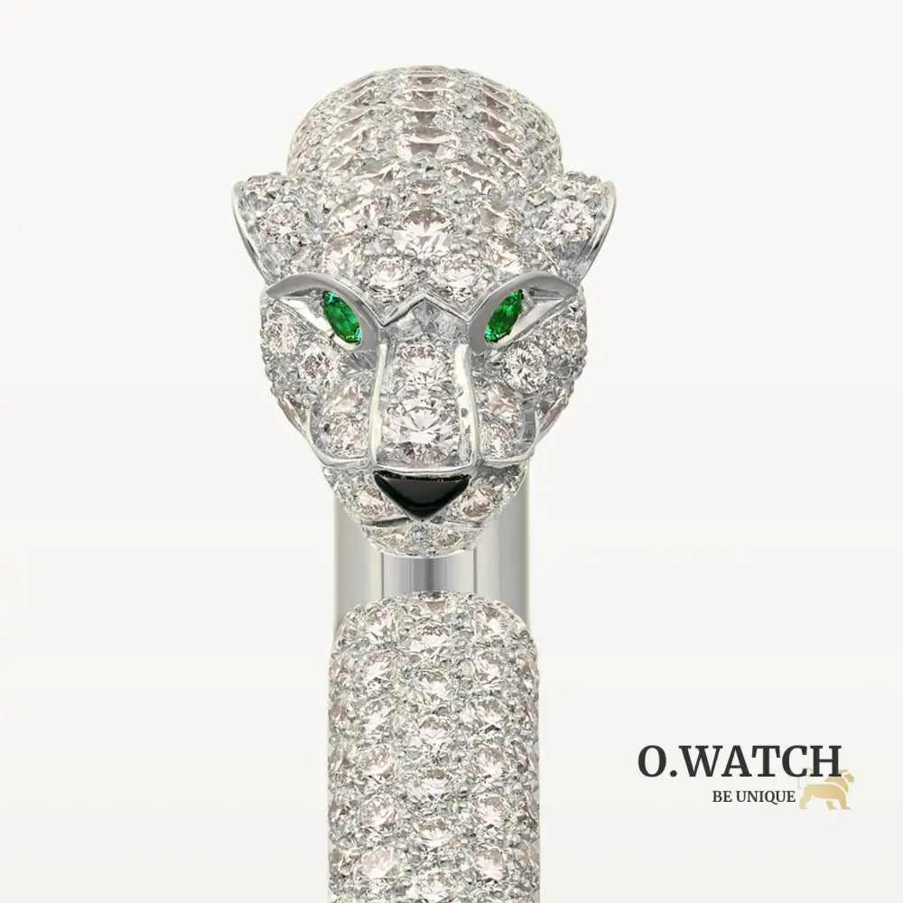 BRACELET PANTHERE PETIT MODELE SEMI PAVE WHITE GOLD Bracelet Cartier