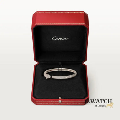 BRACELET PANTHERE PETIT MODELE SEMI PAVE WHITE GOLD Bracelet Cartier