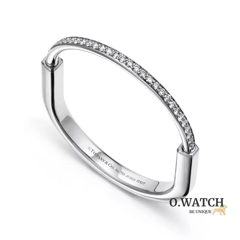 BRACELET TIFFANY & CO LOCK PERLEE WHITE GOLD
