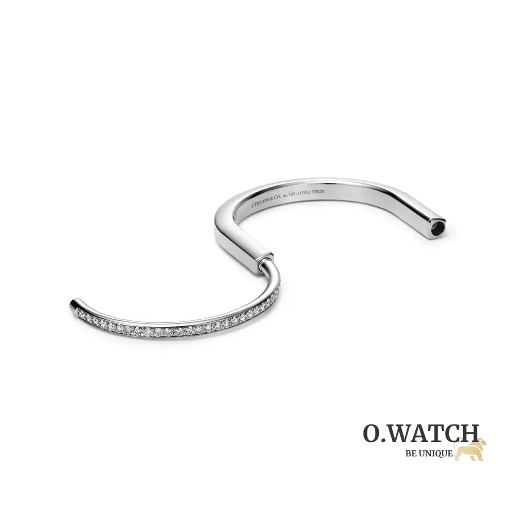 BRACELET TIFFANY & CO LOCK PERLEE WHITE GOLD