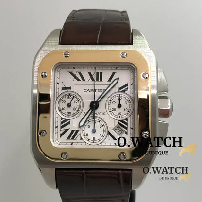 Cartier Santos Chronograph Stainless Steel bronze MONTRE