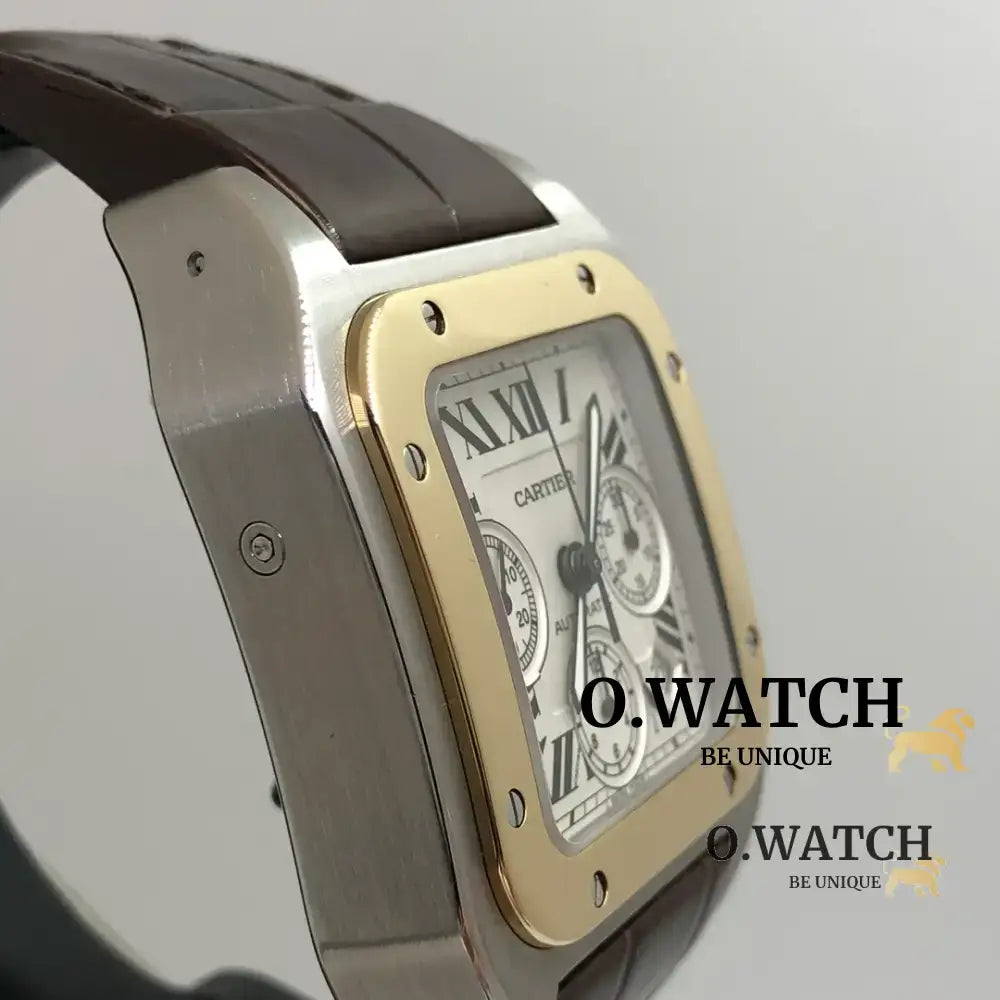 Cartier Santos Chronograph Stainless Steel bronze MONTRE