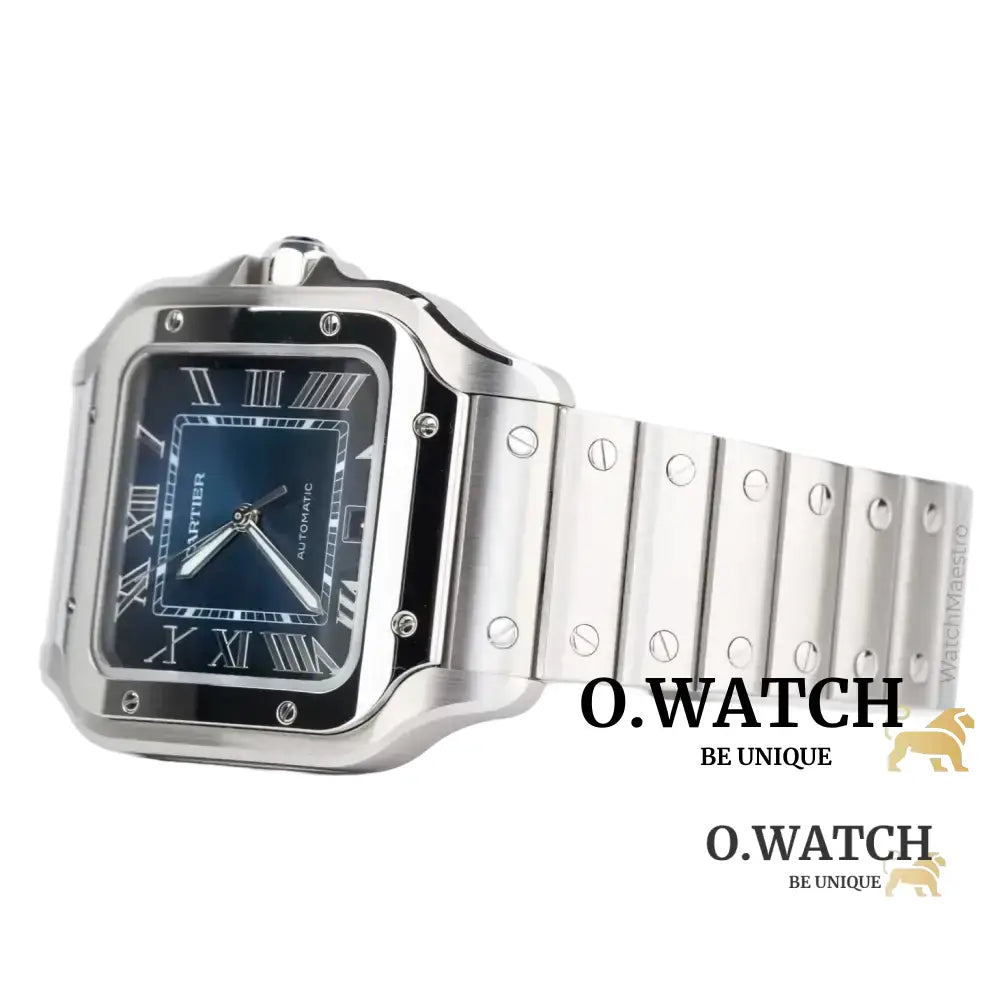 Cartier Santos De Cartier Large Blue Dial Stainless Steel